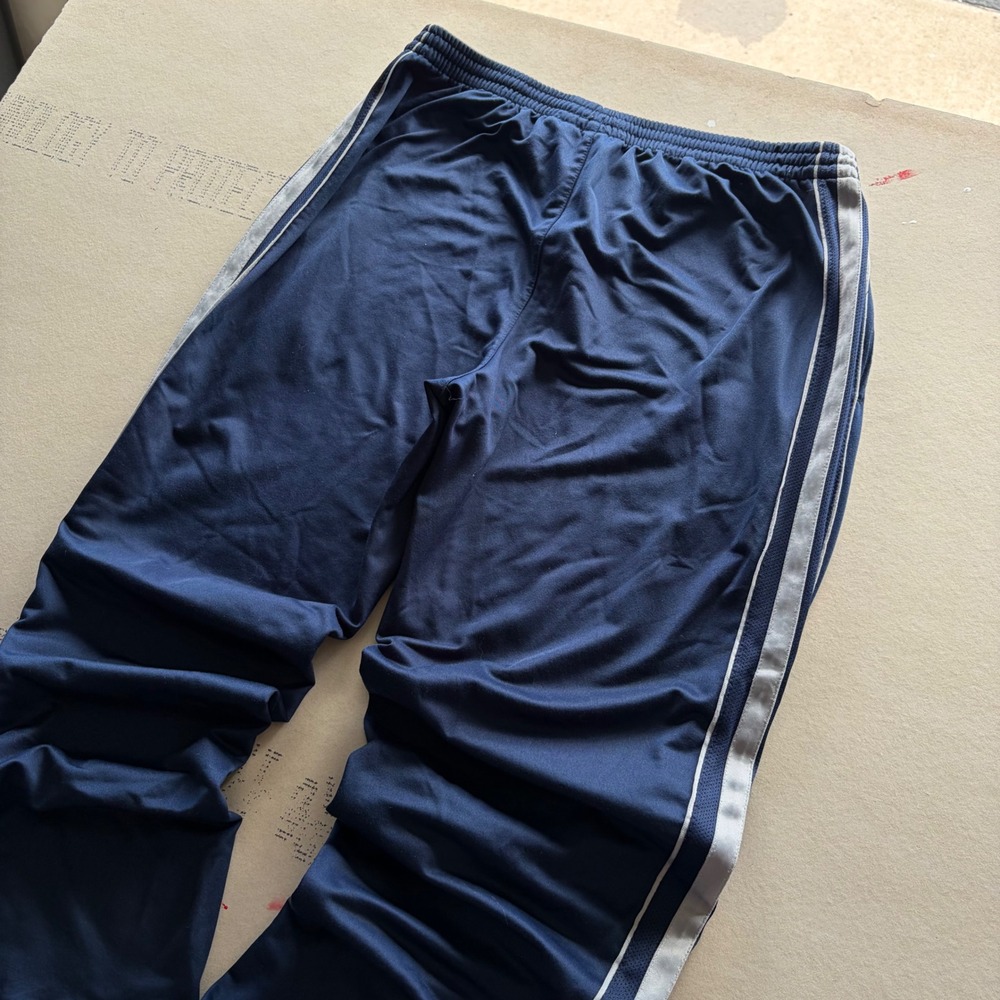 Y2K Starter Track Pants Navy Blue Silver Stripe Baggy Sportswear